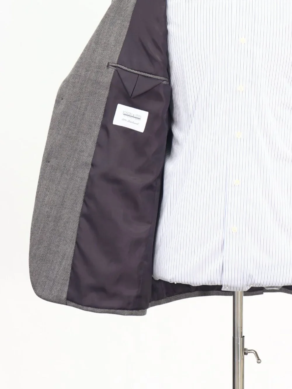 Joseph & Feiss 40R Gray Blazer Sport Coat Jacket 2-Button Herringbone W880
